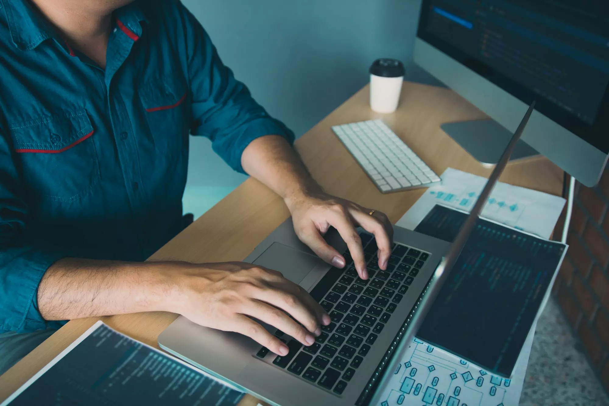 Developer writing code for custom API integrations